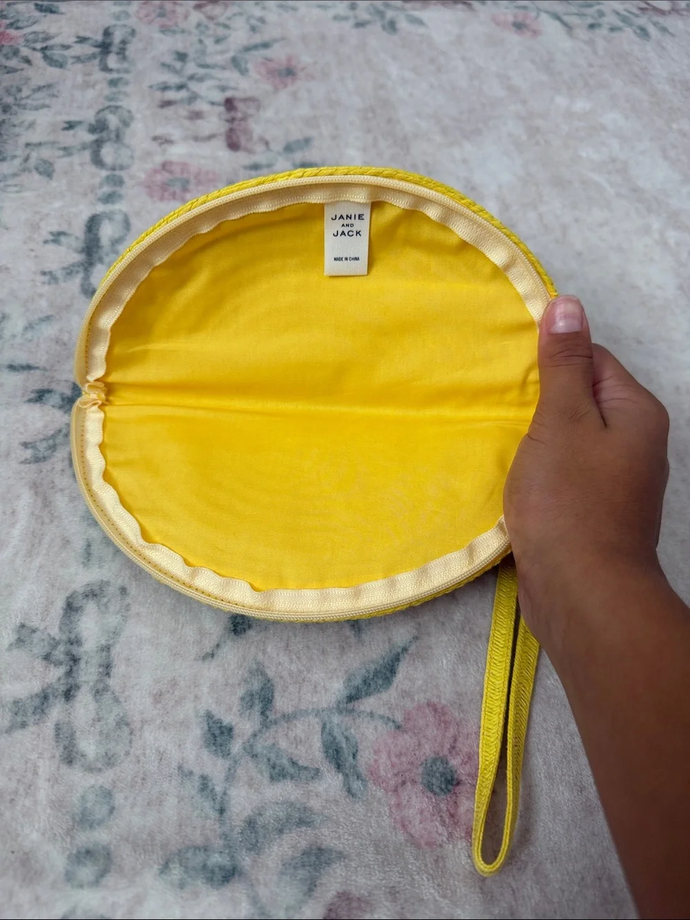 Janie and Jack Yellow Citrus Half-Moon Wristlet